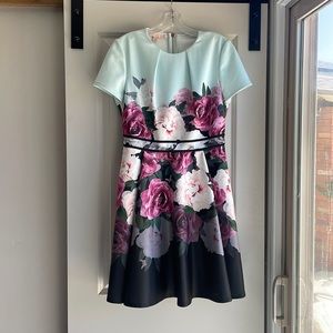 Ted baker zip up floral dress